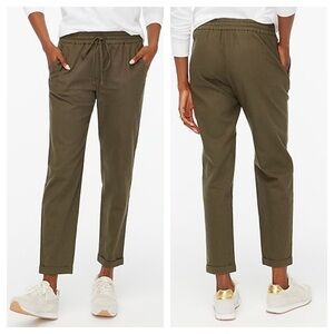 ➕ J. Crew Factory Olive Green Drawstring Linen Blend Pants Womens Size 14